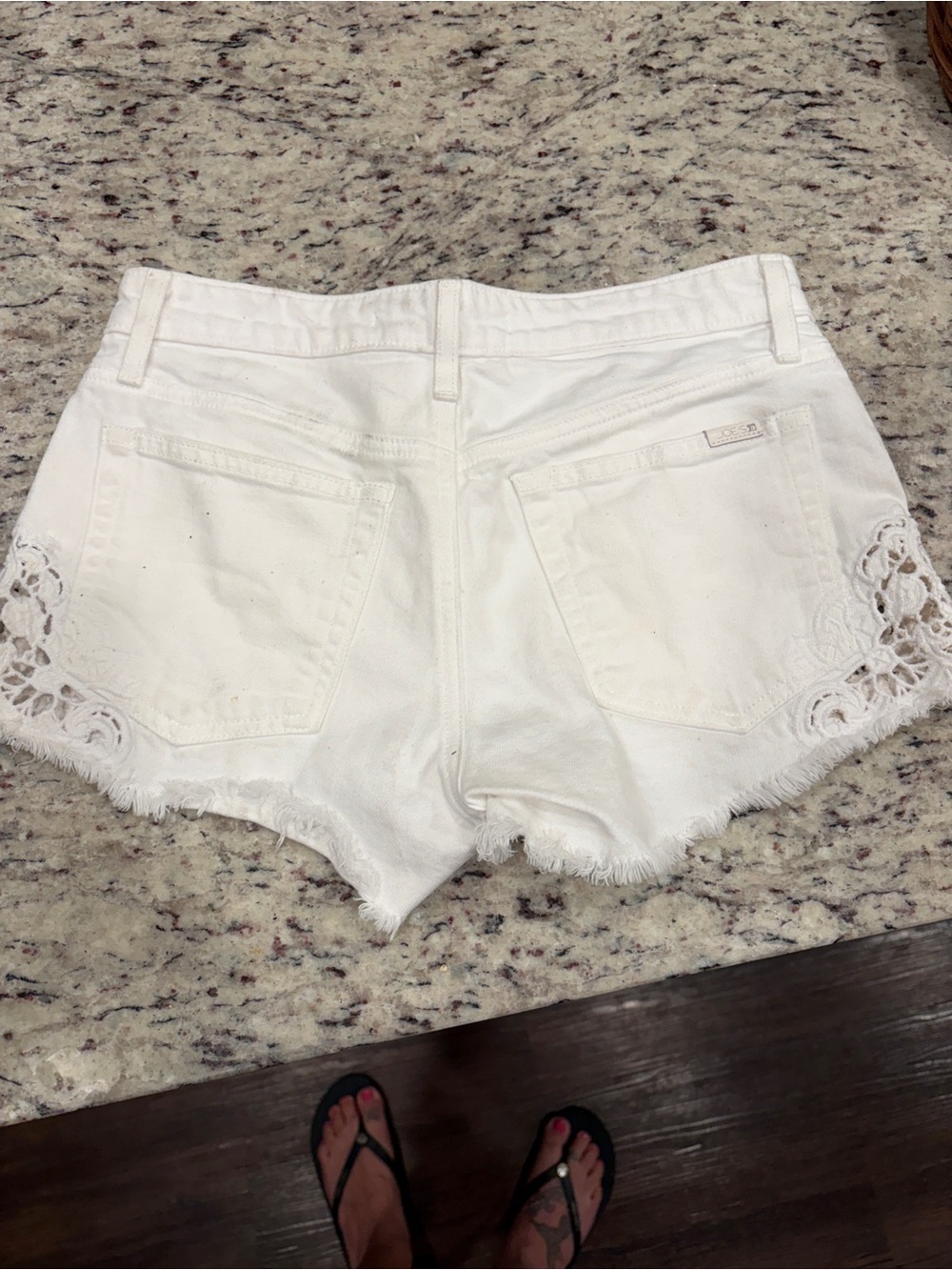 Joe's Jeans White Lace-Trim Denim Shorts - Picture 4 of 4